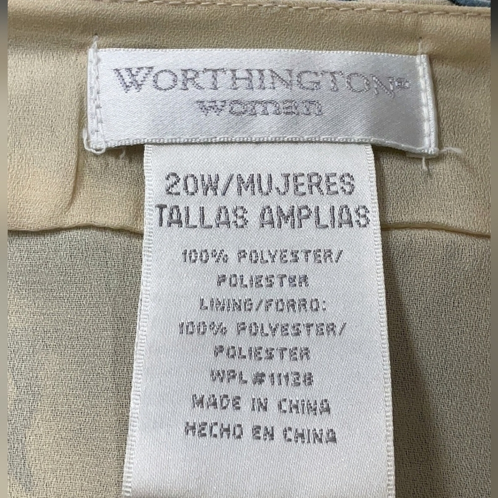 RARE Blue and Cream Patterned Skirt Flowing Airy Style Women's Midi Skirt 20W - Picture 3 of 3